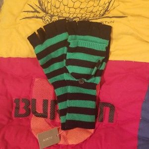 J. Crew striped merino glitten mitten gloves OS